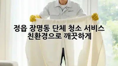 정읍 장명동 단체 청소 서비스: 친환경으로 깨끗하게!