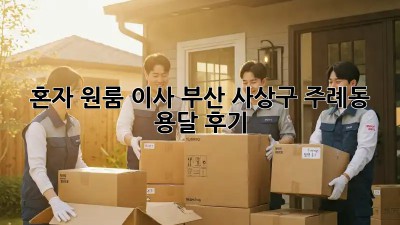 혼자 원룸 이사? 부산 사상구 주례동 용달 후기!